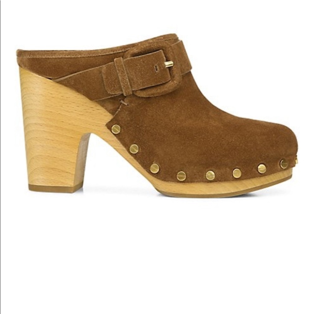 Never worn Veronica Beard Dacey Suede Clogs